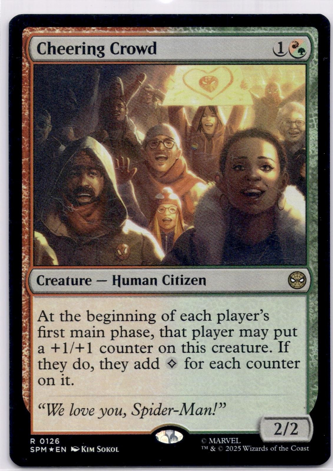 Cheering Crowd (FOIL) SPM #126 Rare Marvel’s Spider-Man Magic: The Gathering NM