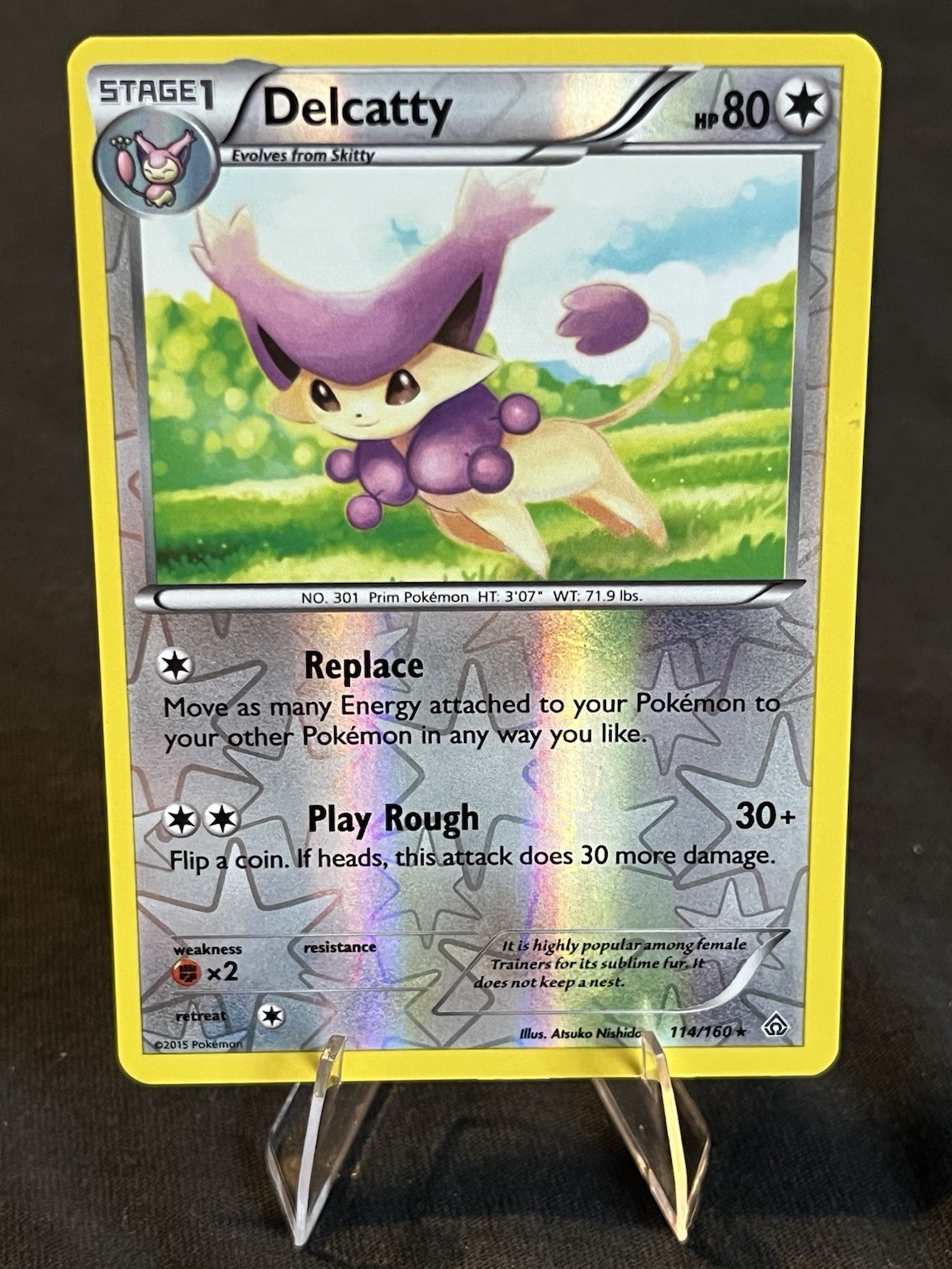 Delcatty Primal Clash Reverse Holo Foil Pokemon Card 114/160 XY HP Condition