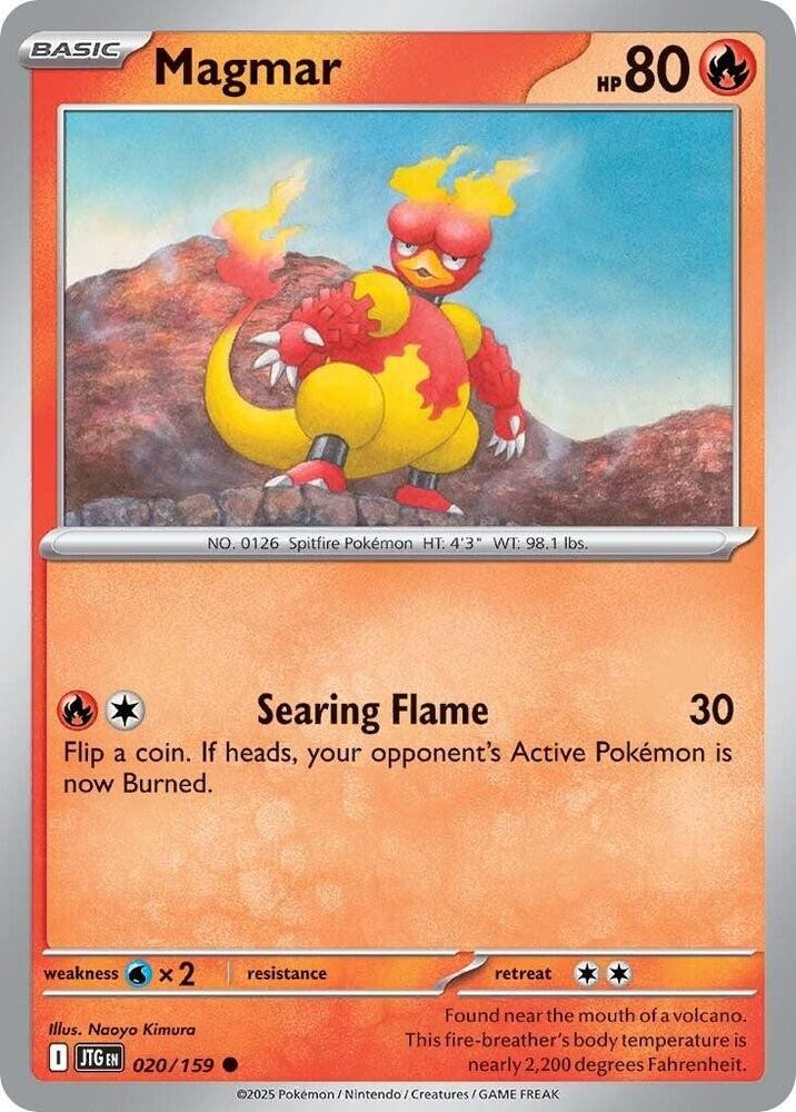 Pokemon TCG Journey Together Magmar 020/159 Reverse Holo Common