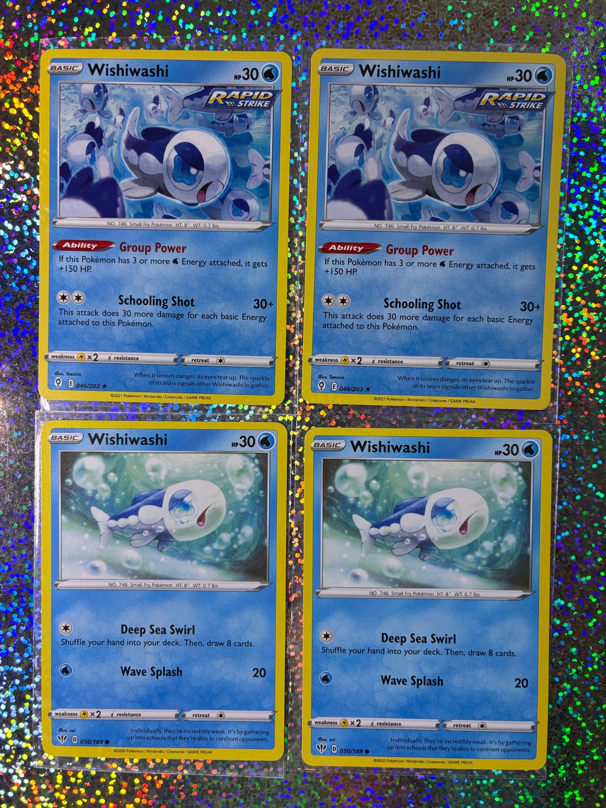 Pokemon TCG Regular Wishiwashi: Evolving Skies 046/203; Darkness Ablaze 050/189