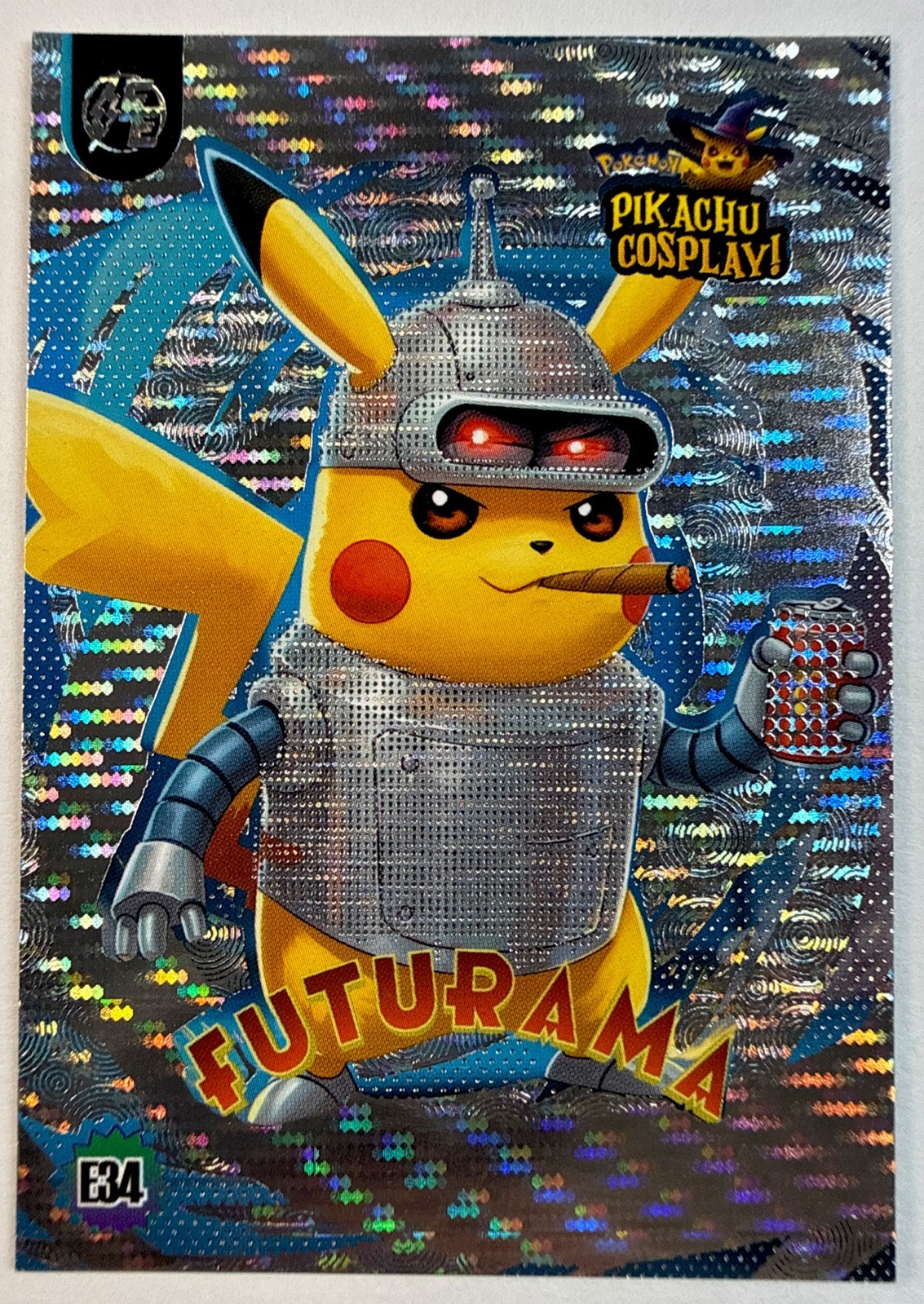 Futurama (Pikachu) #E34 – Silver Holo Box Hit Electric Pikachu Cosplay – Pokemon