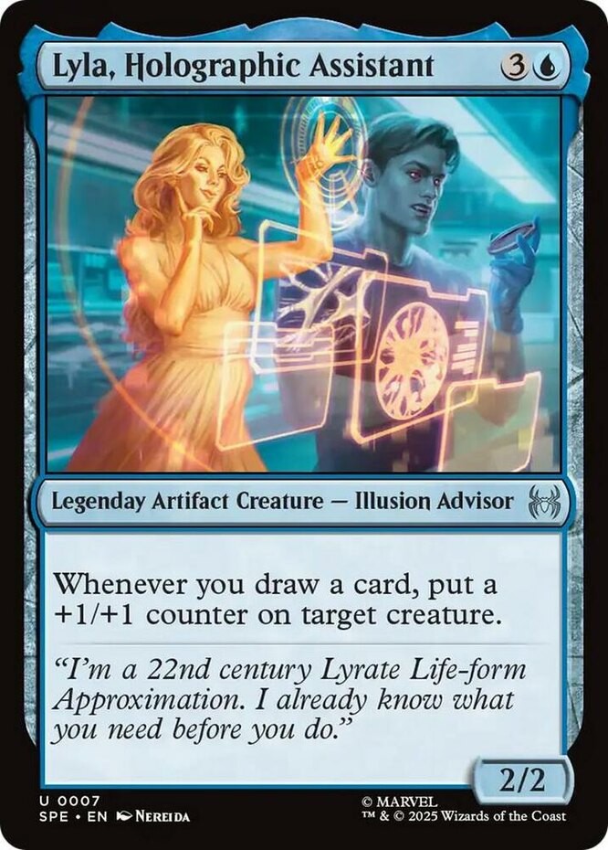MTG Lyla, Holographic Assistant – Foil, NM-Mint, English Marvel’s Spider-Man: Et