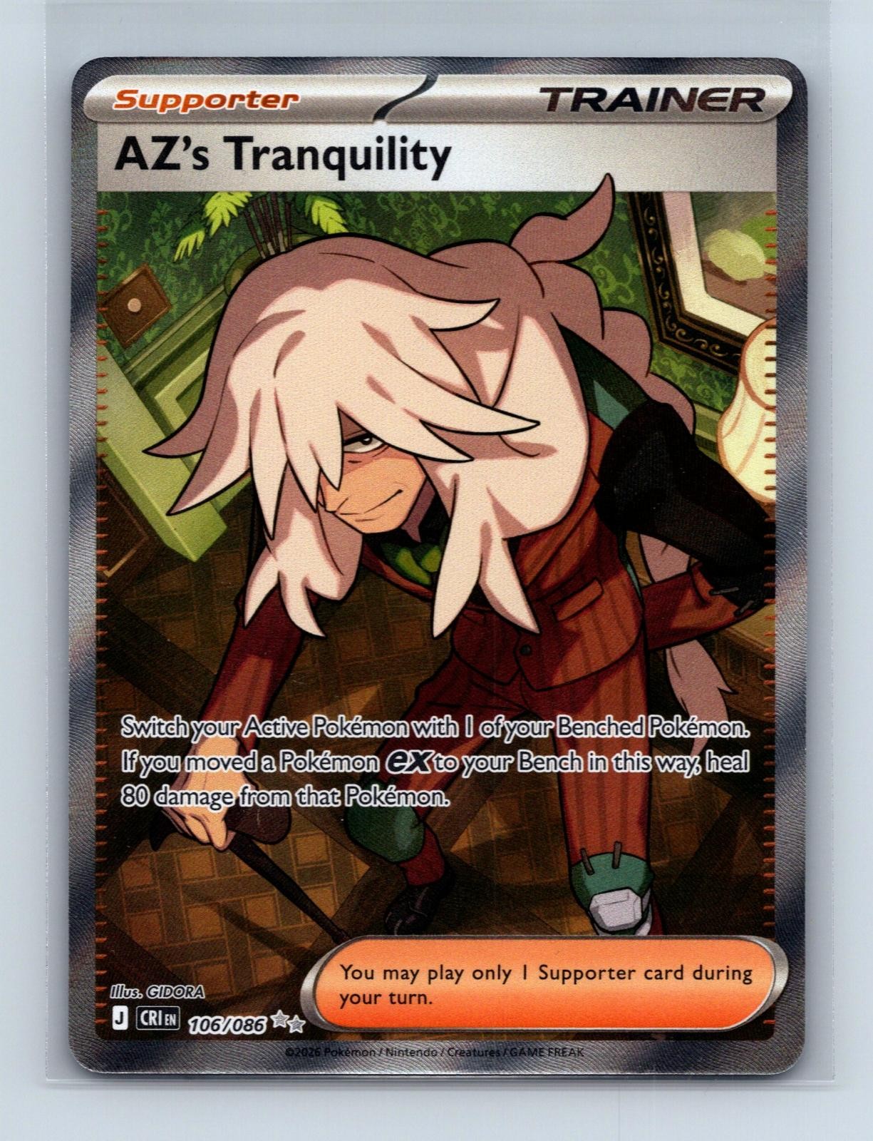 AZ’s Tranquility 106/086 Ultra Rare Chaos Rising Pokemon Holo Near Mint