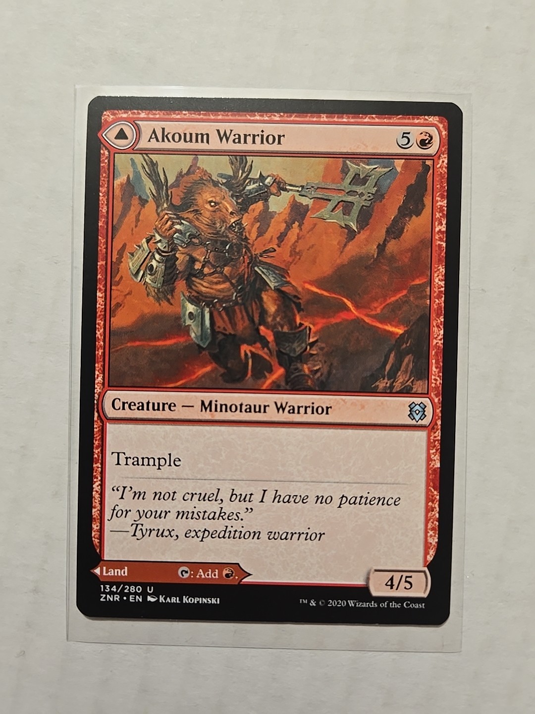 Akoum Warrior Akoum Teeth – Zendikar Rising – LP – Uncommon – Creature/Land