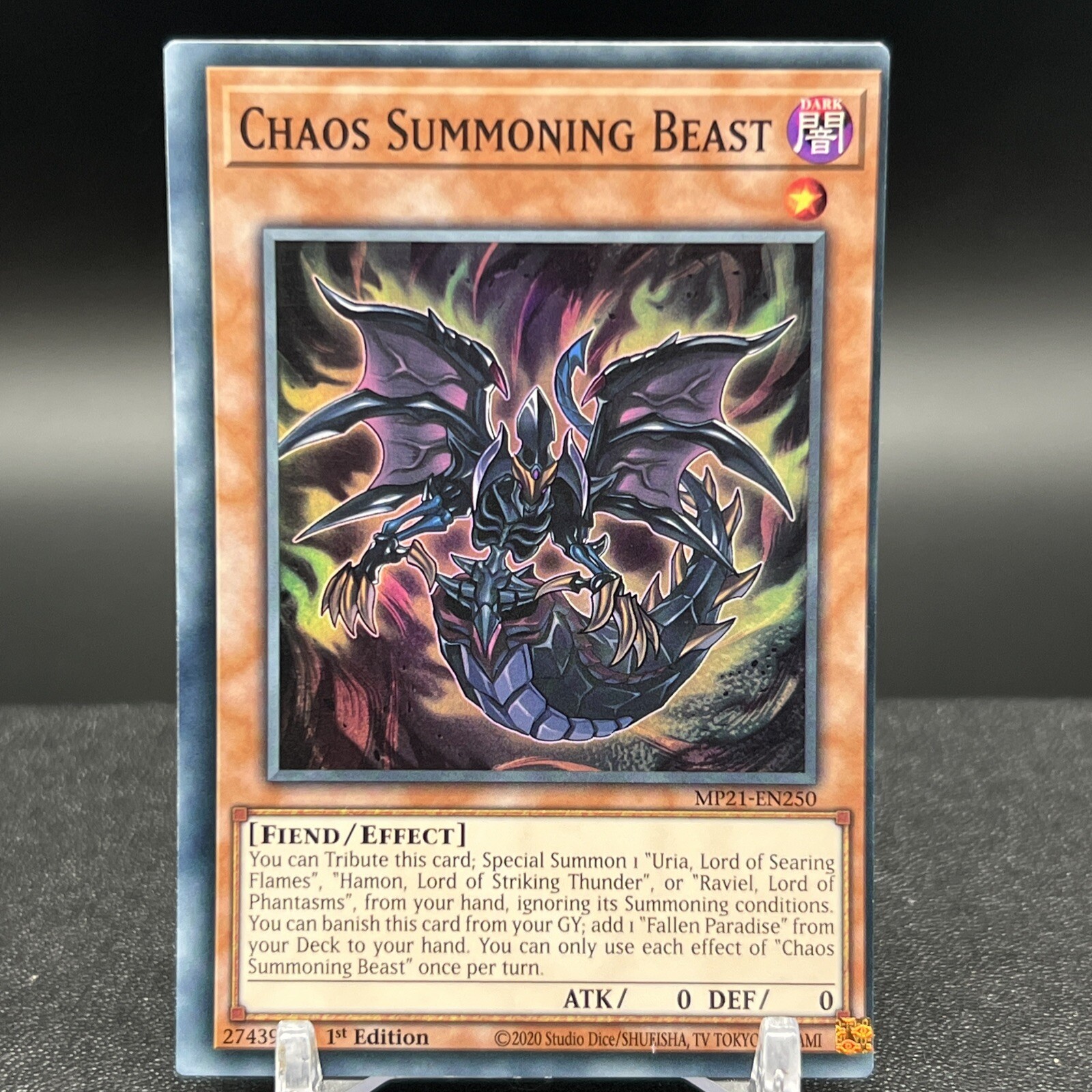 Chaos Summing Beast MP21-EN250 MISCUT 1st Edition Super Rare Yugioh Card #A