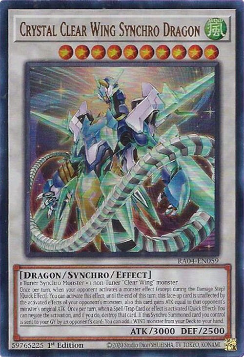 3x Crystal Clear Wing Synchro Dragon (UR) Ultra Rare NM