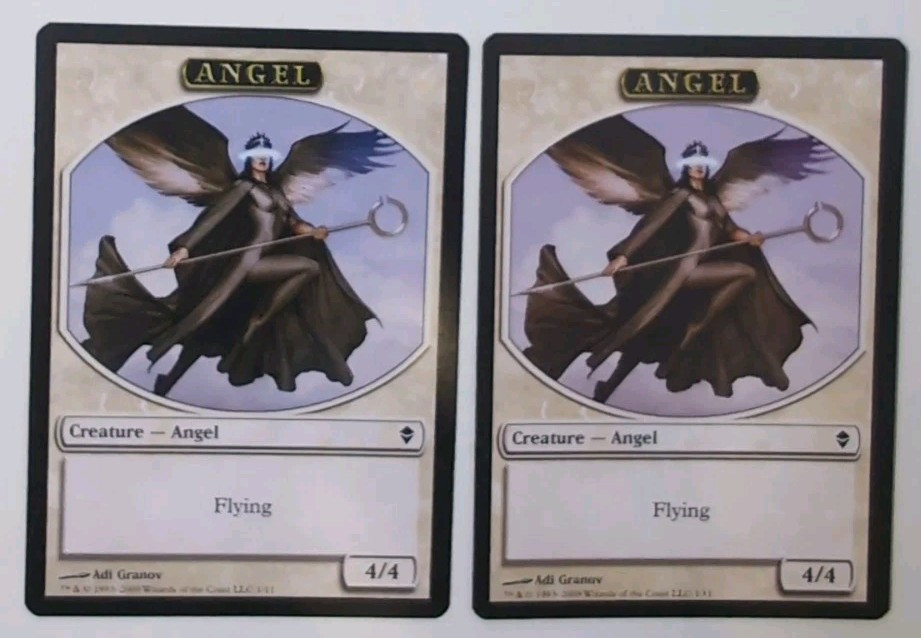 MTG Angel Token NM Error Bleed Misprint Zendikar Magic The Gathering