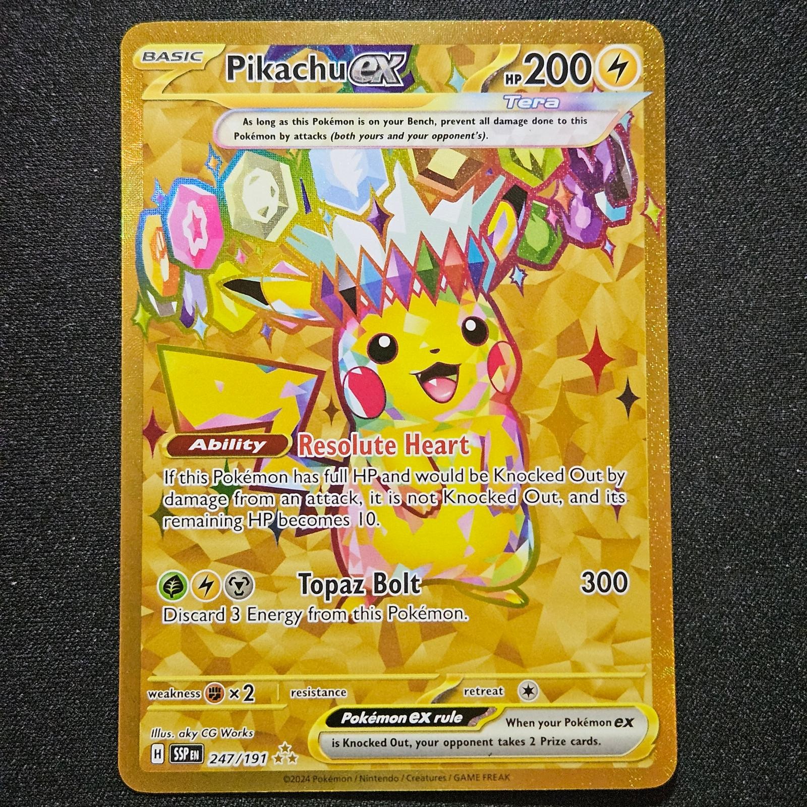 Pokemon PIKACHU EX 247/191 SURGING SPARKS Holo