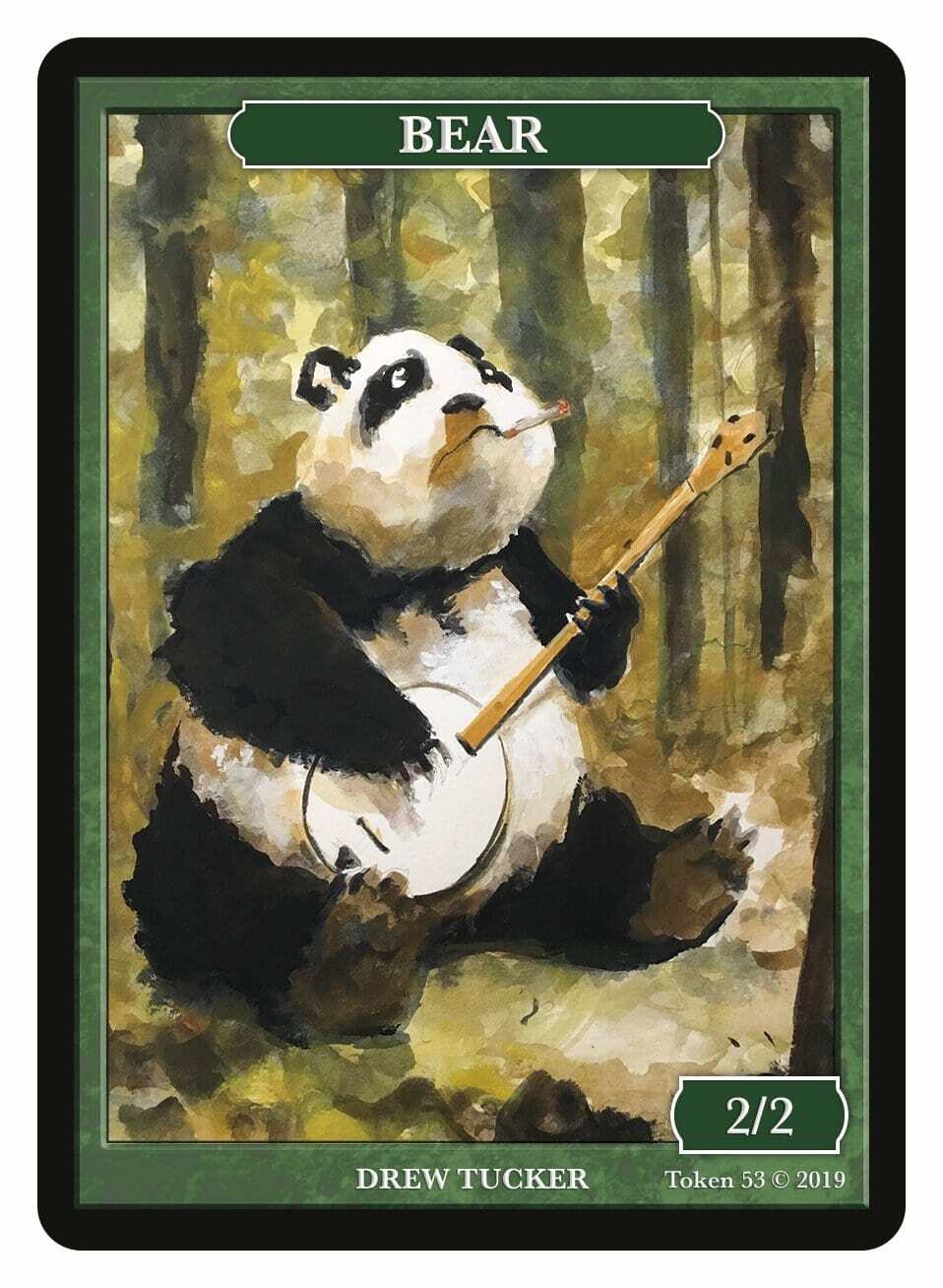 Bear 2/2 Token Artist Drew Tucker MTG Token Givememana