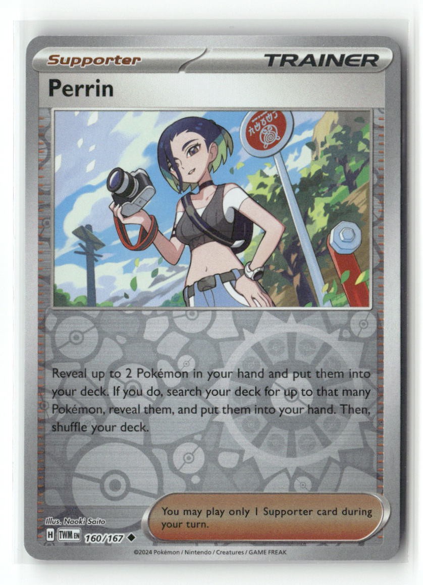 Perrin 160/167 Uncommon Twilight Masquerade Pokemon Reverse Holo Near Mint