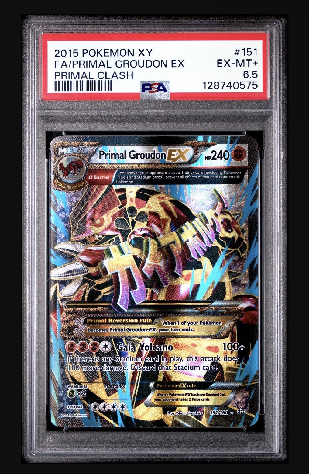 Pokemon XY Primal Clash – Primal Groudon EX #151/160 PSA 6.5, POP 1