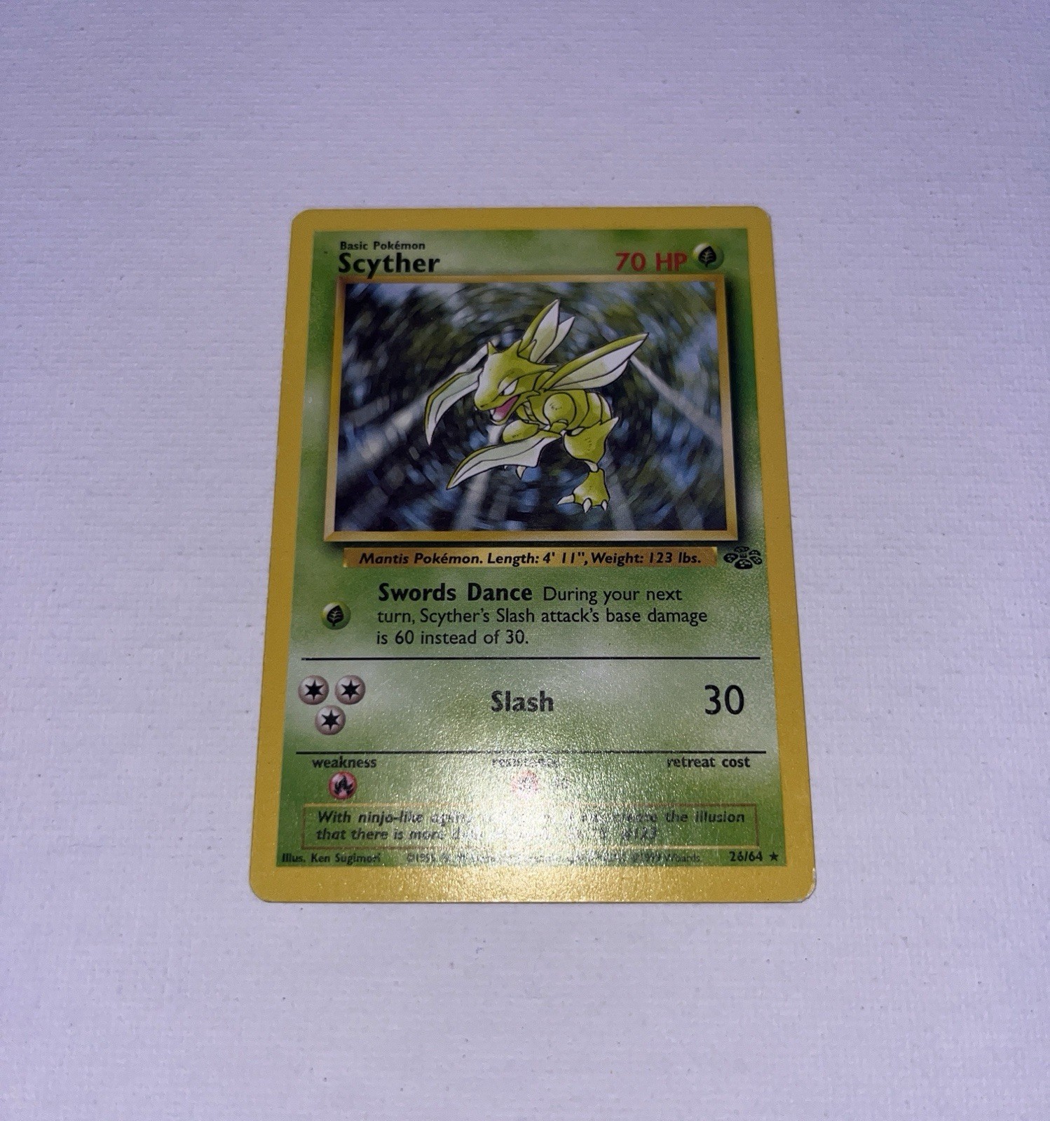 Scyther 26/64 Jungle Pokemon Card Vintage WOTC Non Holo NM