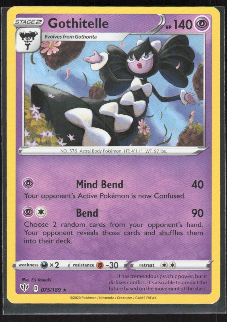 2020 Sword & Shield – Darkness Ablaze Gothitelle Stage 2/Rare #75