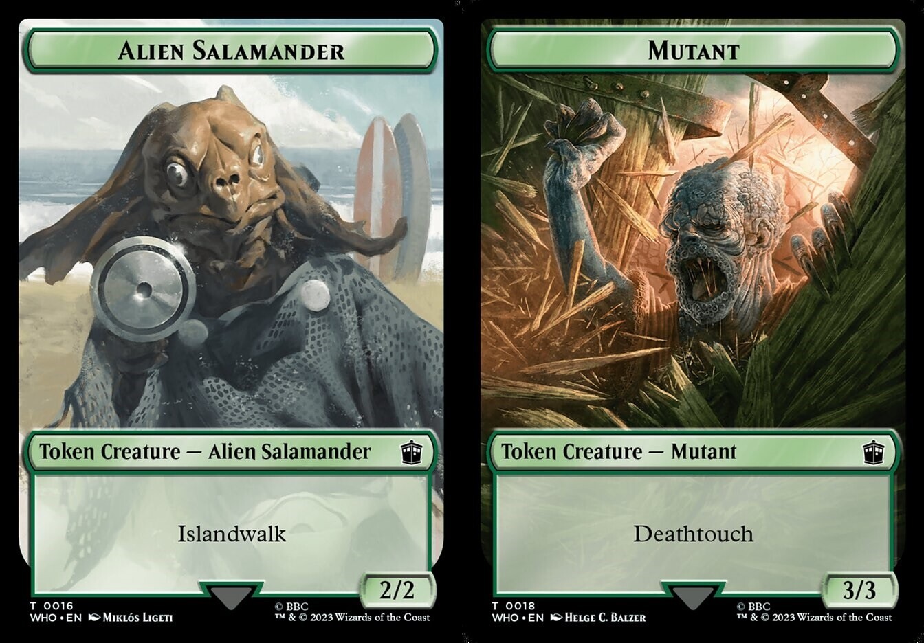 MTG Doctor Who TOKEN Alien Salamander #0016 Mutant #0018