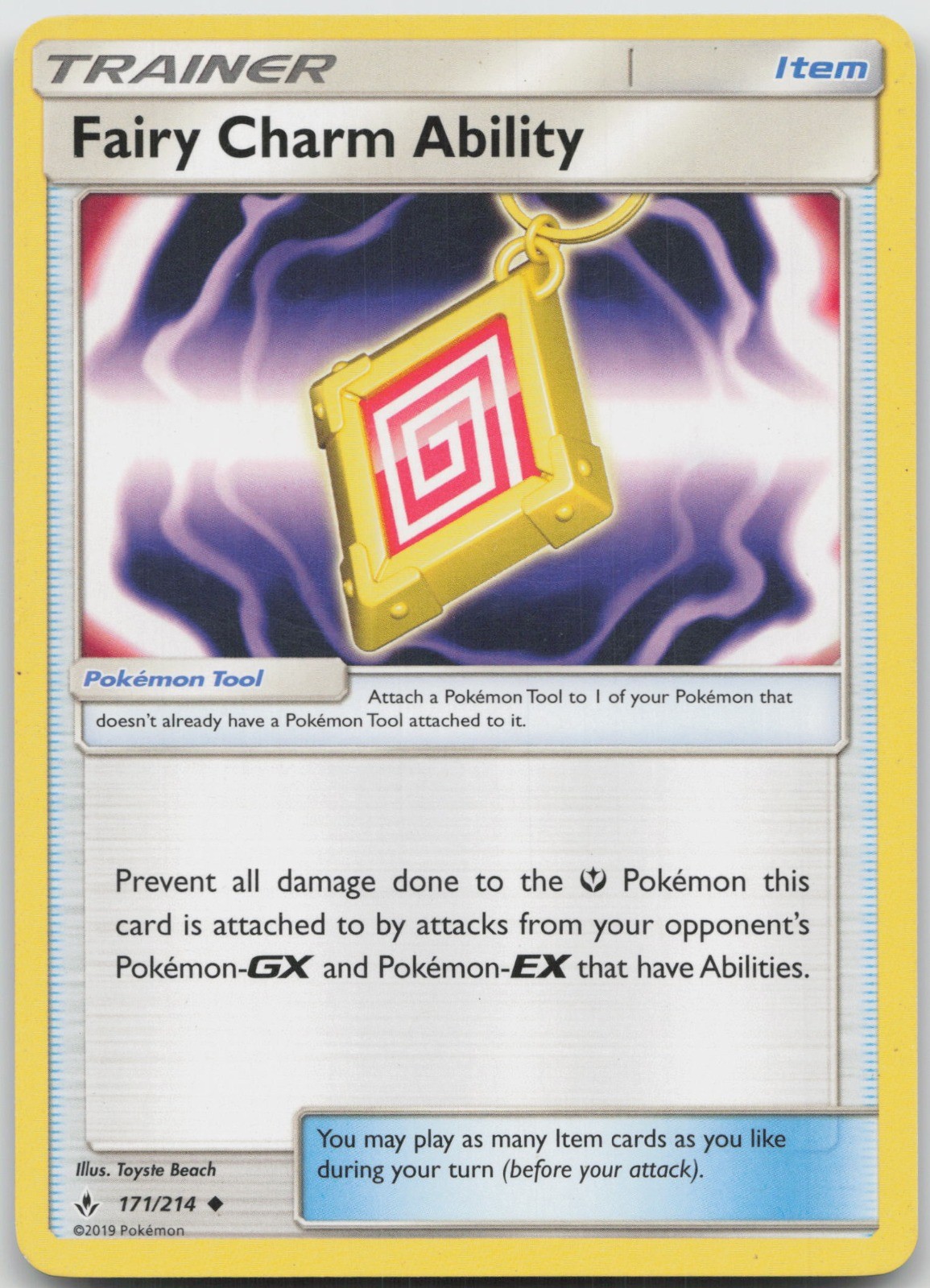 Fairy Charm Ability Uncommon SM – Unbroken Bonds 171/214 LP Toyste Beach