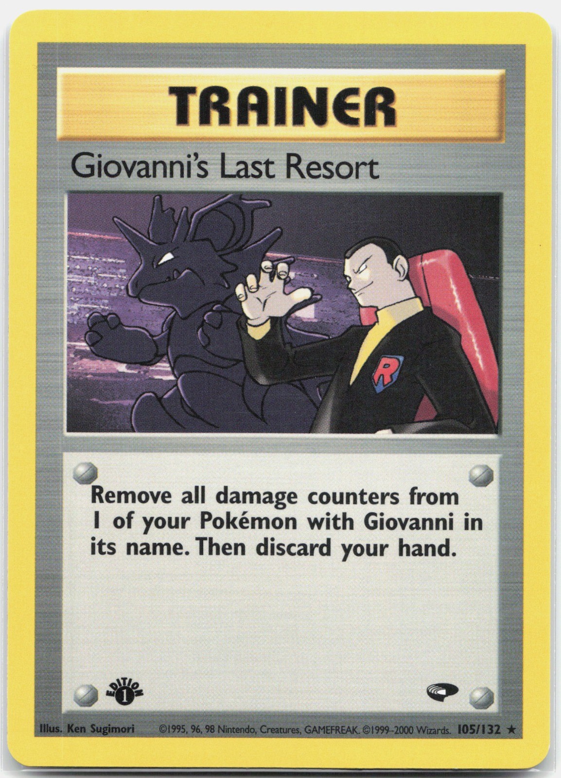 Giovanni’s Last Resort Rare Gym Challenge G2 Trainer 1st Edition 105/132 2000 LP