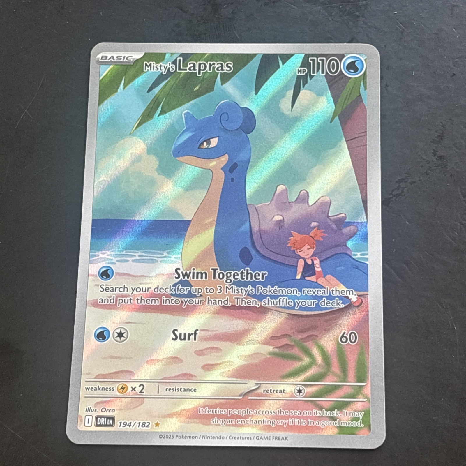 Pokémon Misty’s Lapras Full Art Holo Illustration Rare Destined Rivals 194/182 C