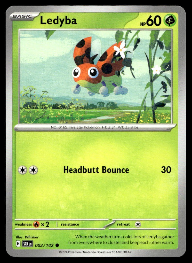 Ledyba 2/142 Pokemon Card Stellar Crown Common 60 HP Near Mint TA