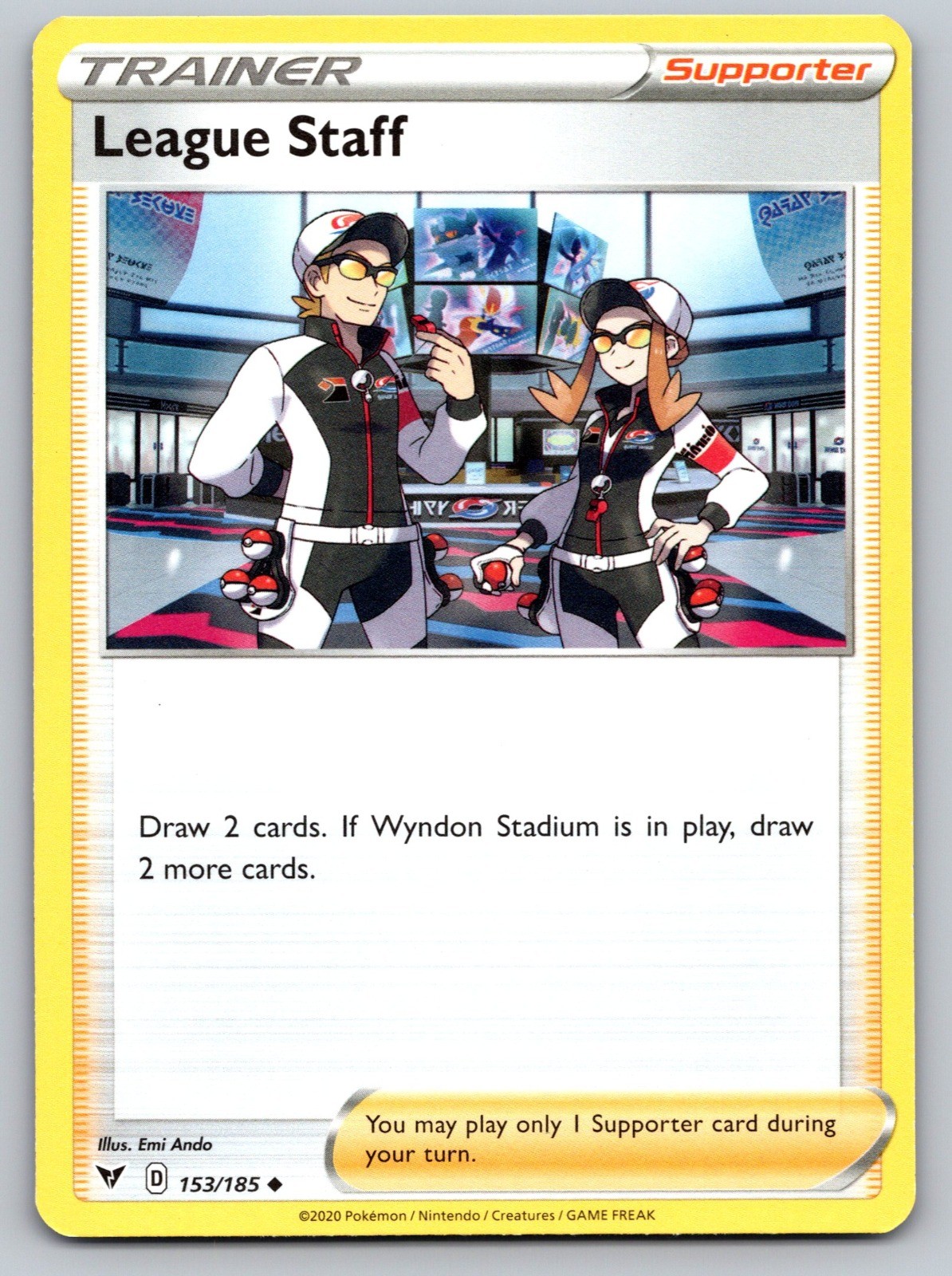 League Staff Uncommon SWSH04: Vivid Voltage 153/185 NM