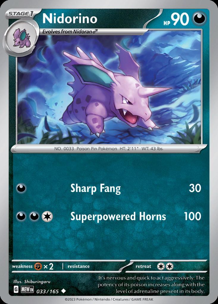 Pokemon Nidorino (33/210) 151 NM