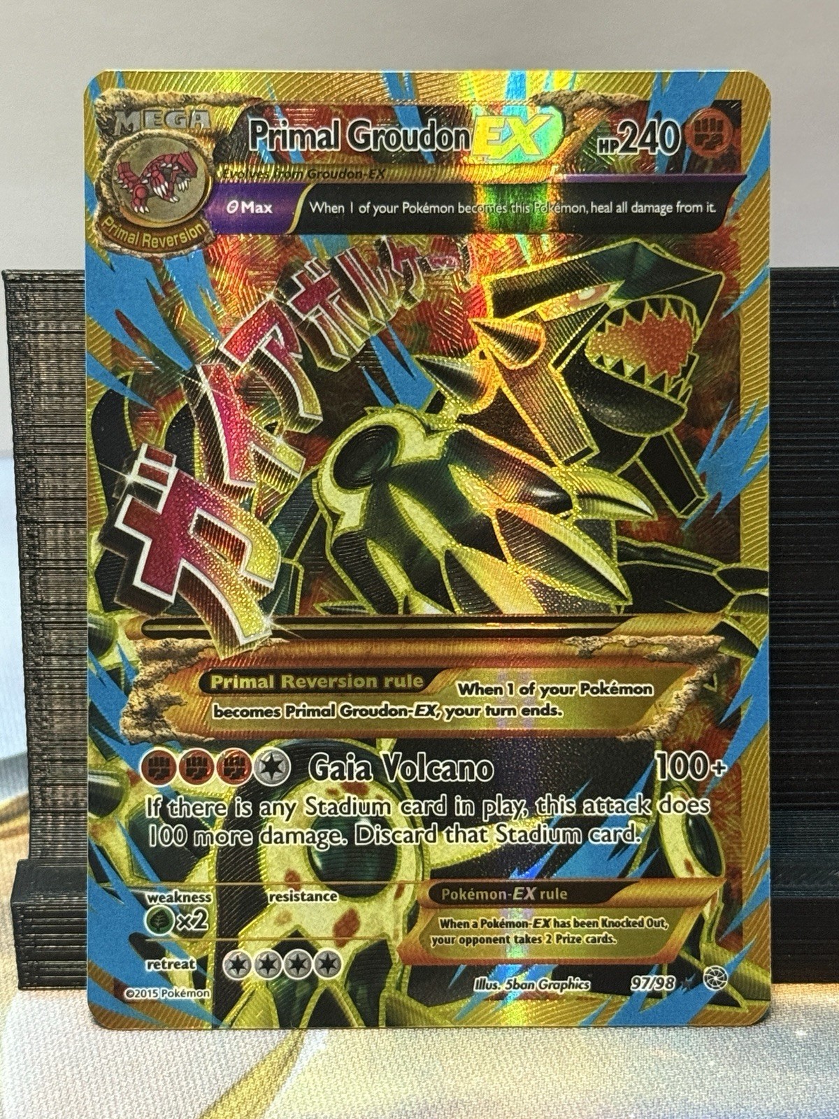 Primal Groudon EX 97/98 XY Ancient Origins Shiny Full Art Pokemon Card LP