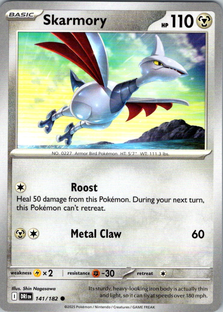 Skarmory Common SV10: Destined Rivals 141/182 NM PLANETA Mochizuki