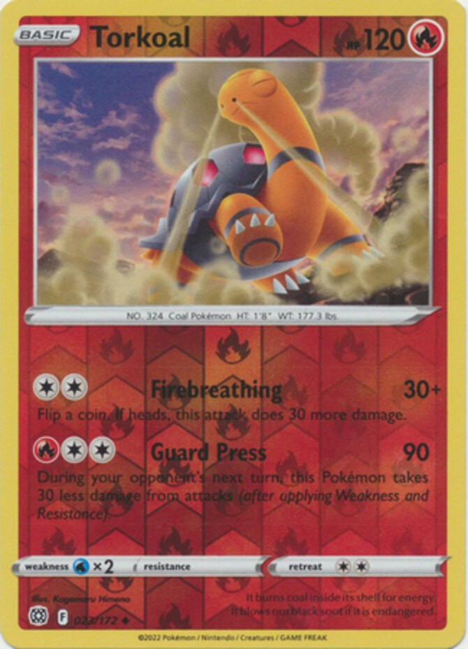 Torkoal – 023/172 – Uncommon – Reverse Holo – Near Mint