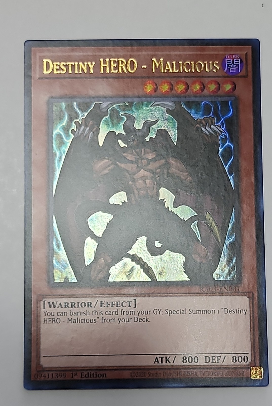 Destiny HERO – Malicious (Secret Rare) RA03-EN001 Quarter Century Bonanza 1st…
