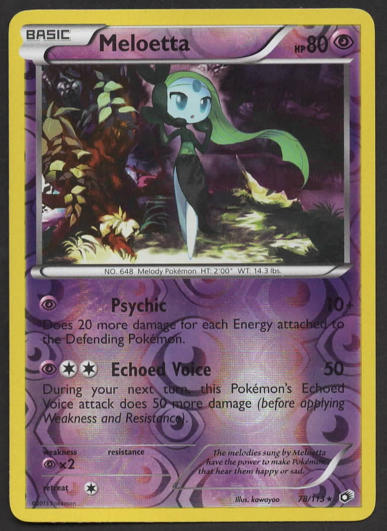 Pokemon Meloetta Reverse Holo 78/113 Legendary Treasures LP