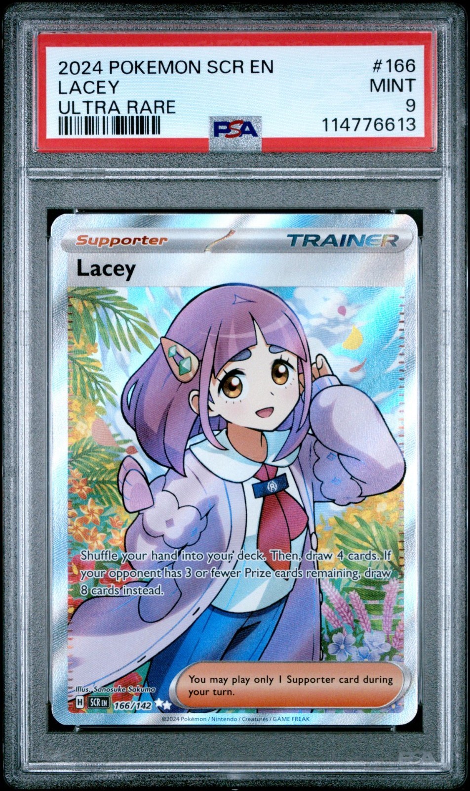 PSA 9 2024 POKEMON SCR EN-STELLAR CROWN ULTRA RARE #166 LACEY