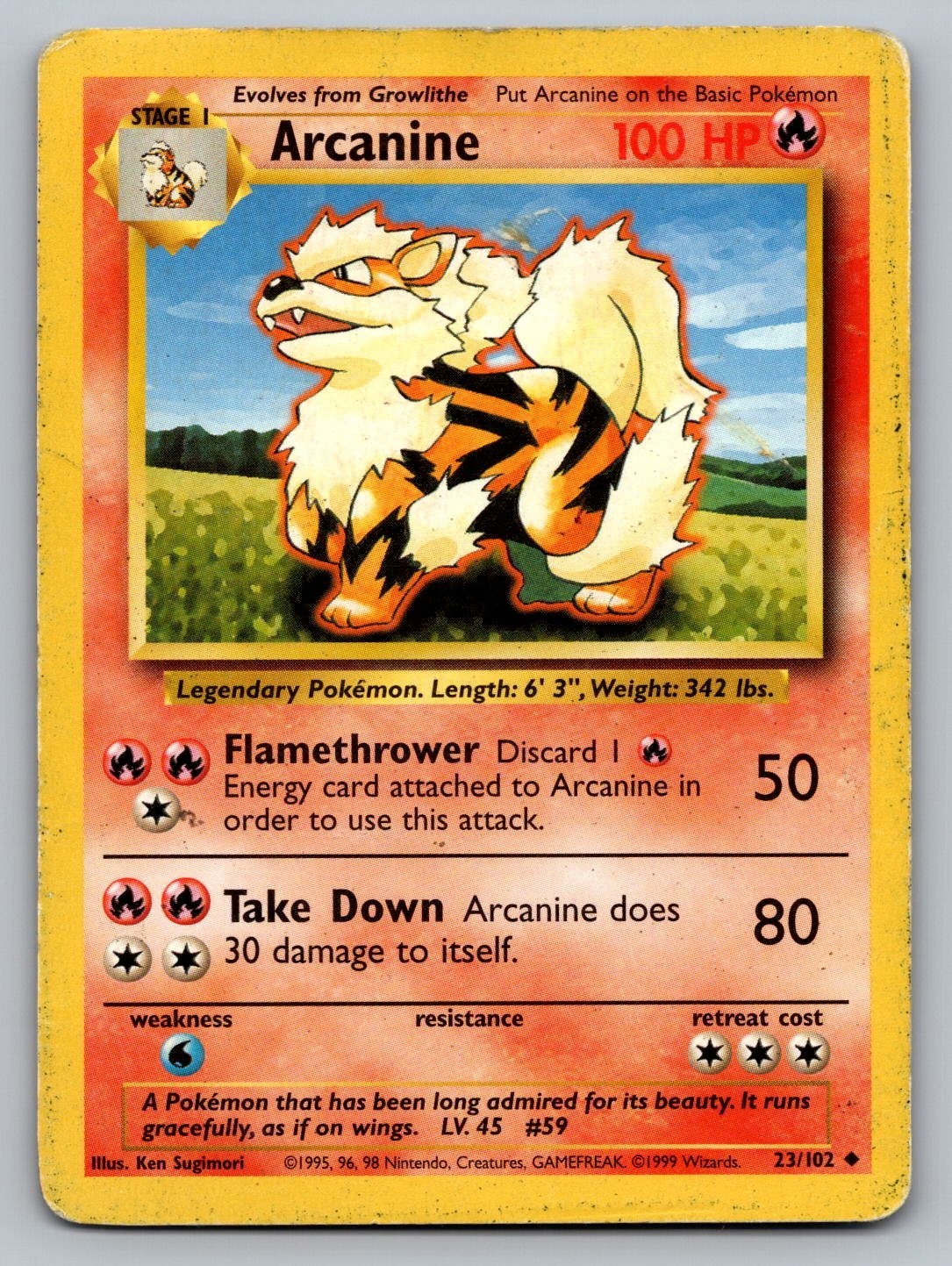 Arcanine Uncommon Base Set 23/102