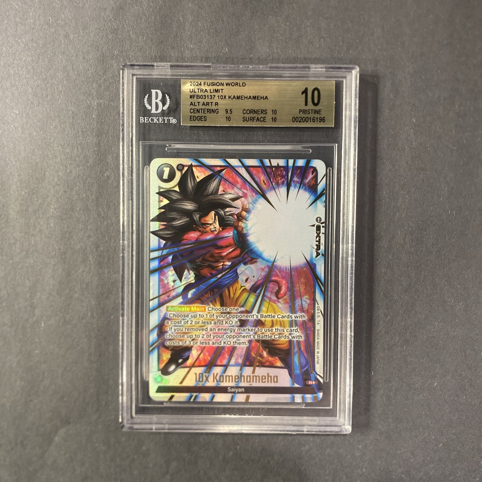 10(x) KAMEHAMEHA FB04 RARE ALT ART DBS FUSION WORLD 2024 FB03 137 BGS 10