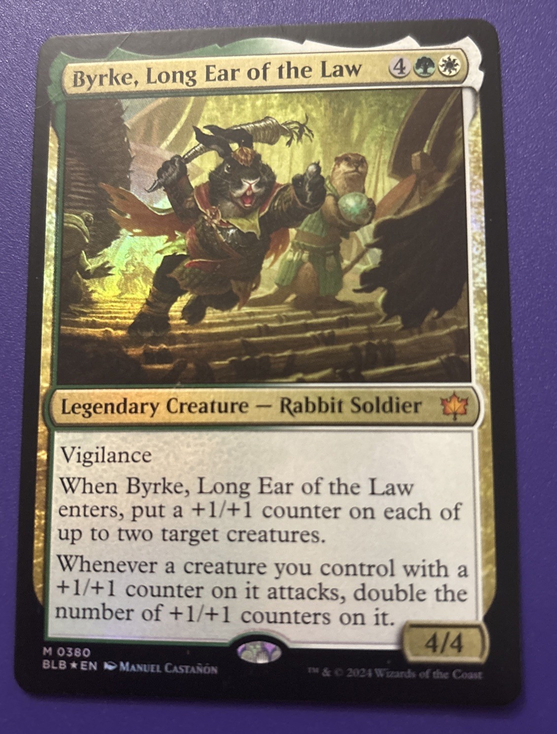 Byrke Long Ear of The Law Foil Bloomburrow Mythic Legendary Creature Rabbit 380