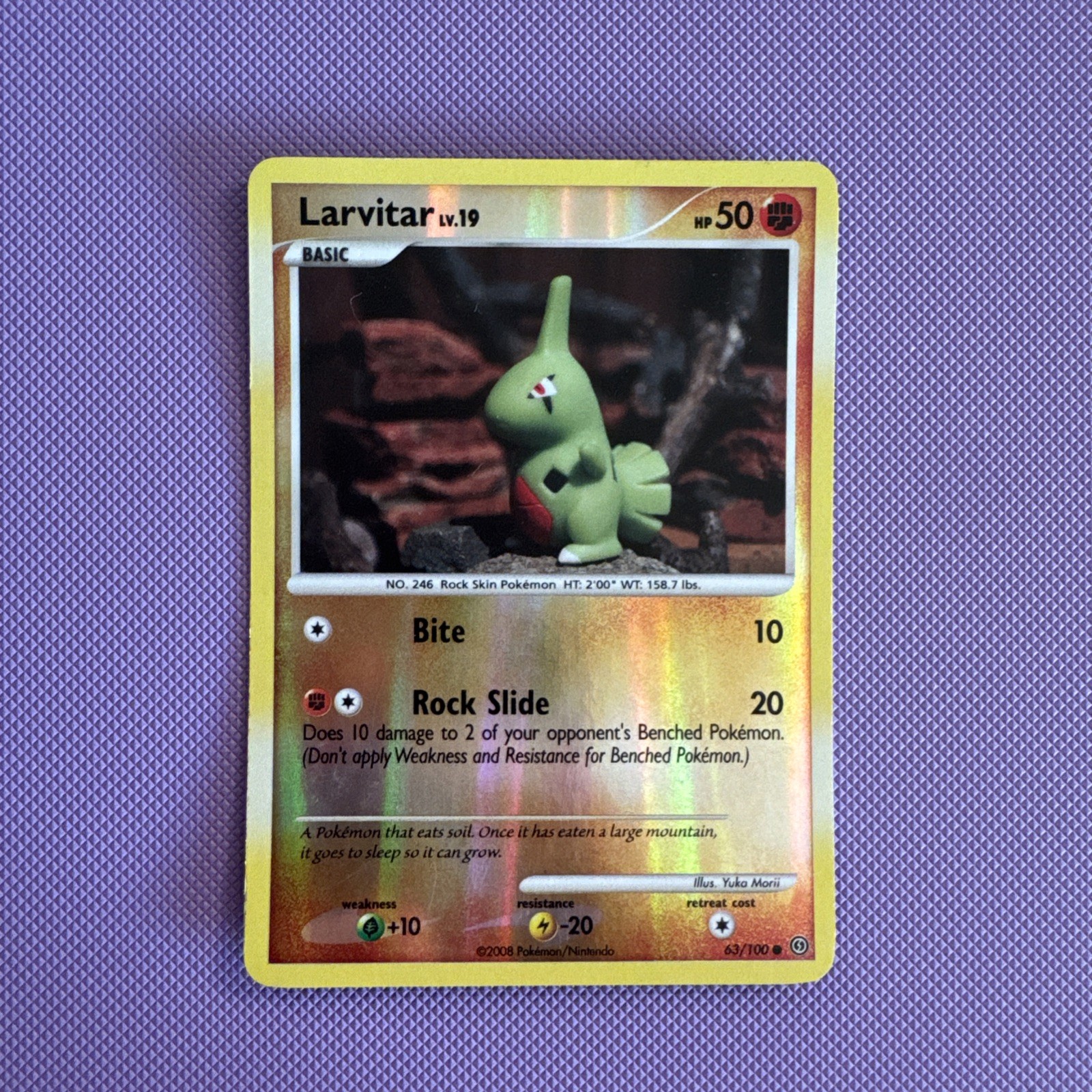 Larvitar 63/100 Pokemon Stormfront Reverse Holo