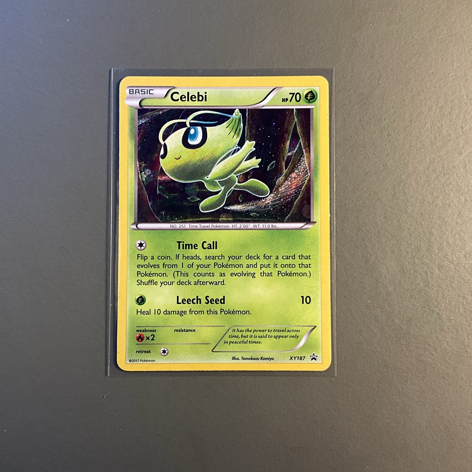 Celebi XY187 – XY Holo BLACK STAR PROMO – TOMOKAZU KOMIYA – LP+ – Pokemon TCG