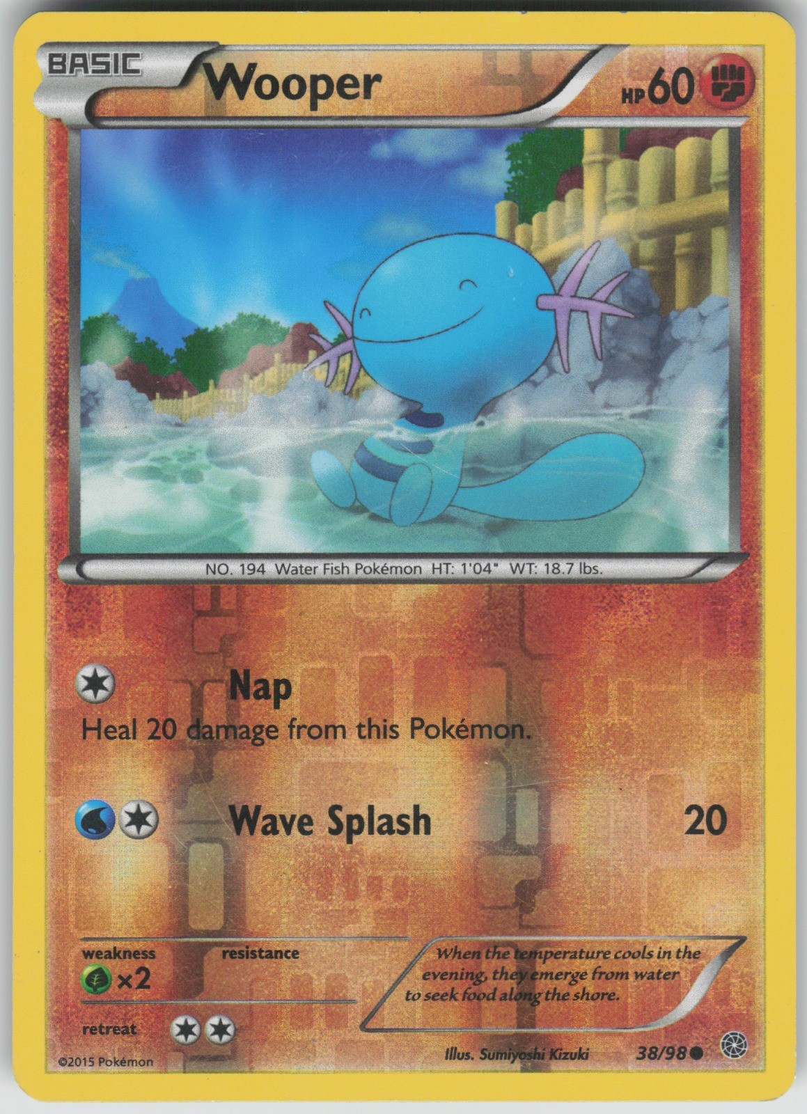 Wooper 38/98 Common XY – Ancient Origins LP Reverse Holo