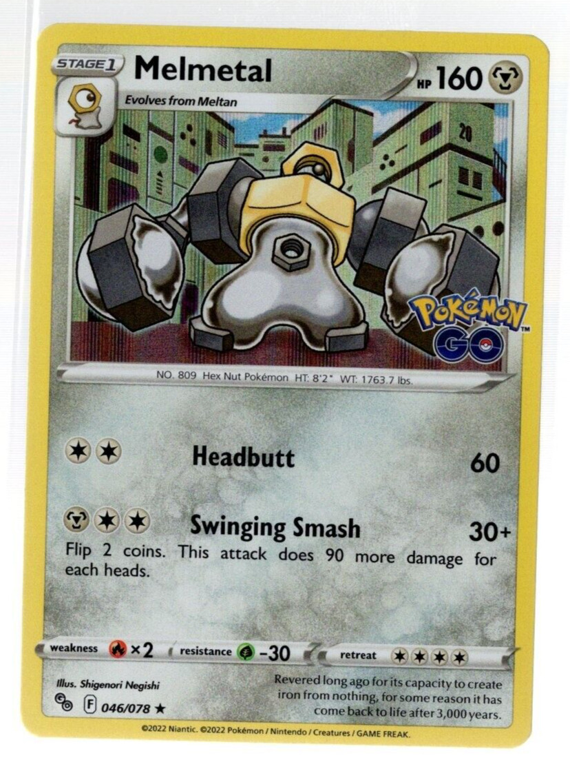Melmetal 046/078 Holographic Rare Pokemon GO Set Pokemon TCG Near Mint