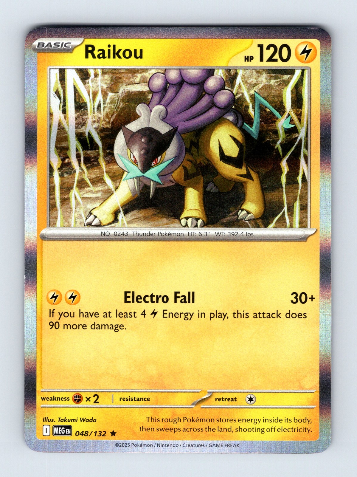 Raikou – Mega Evolution 048/132 – Holo Rare – NM – Pokémon TCG