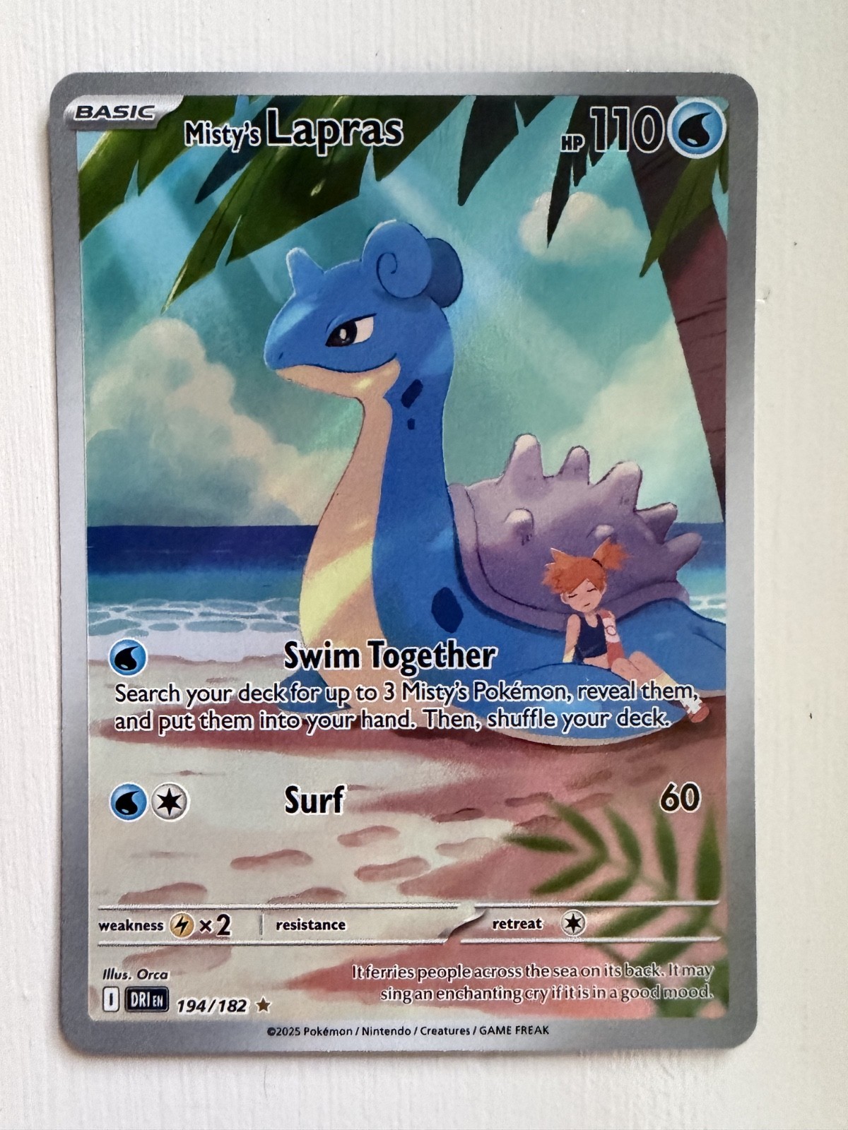 Pokemon TCG Misty’s Lapras 194/182 Sv10: Destined Rivals Holo Pack Fresh