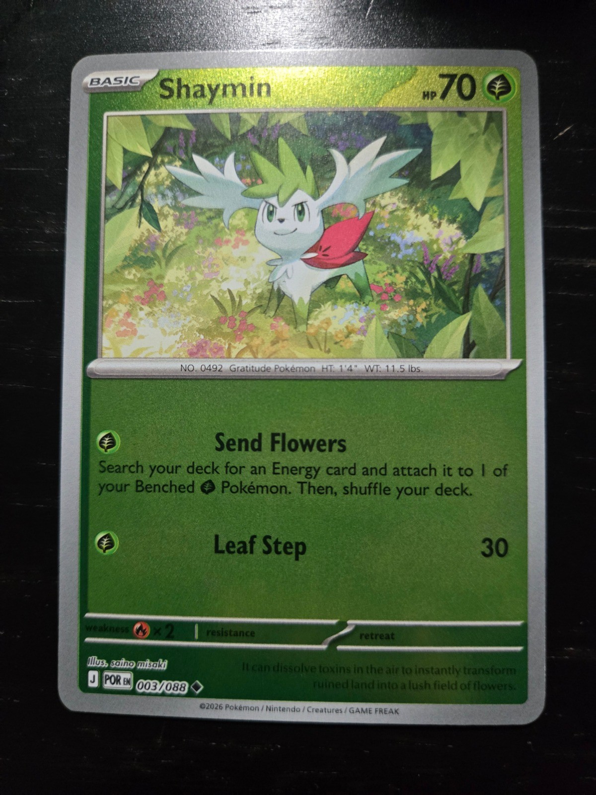 Shaymin Reverse Holo Uncommon ME03: Perfect Order 003/088 NM