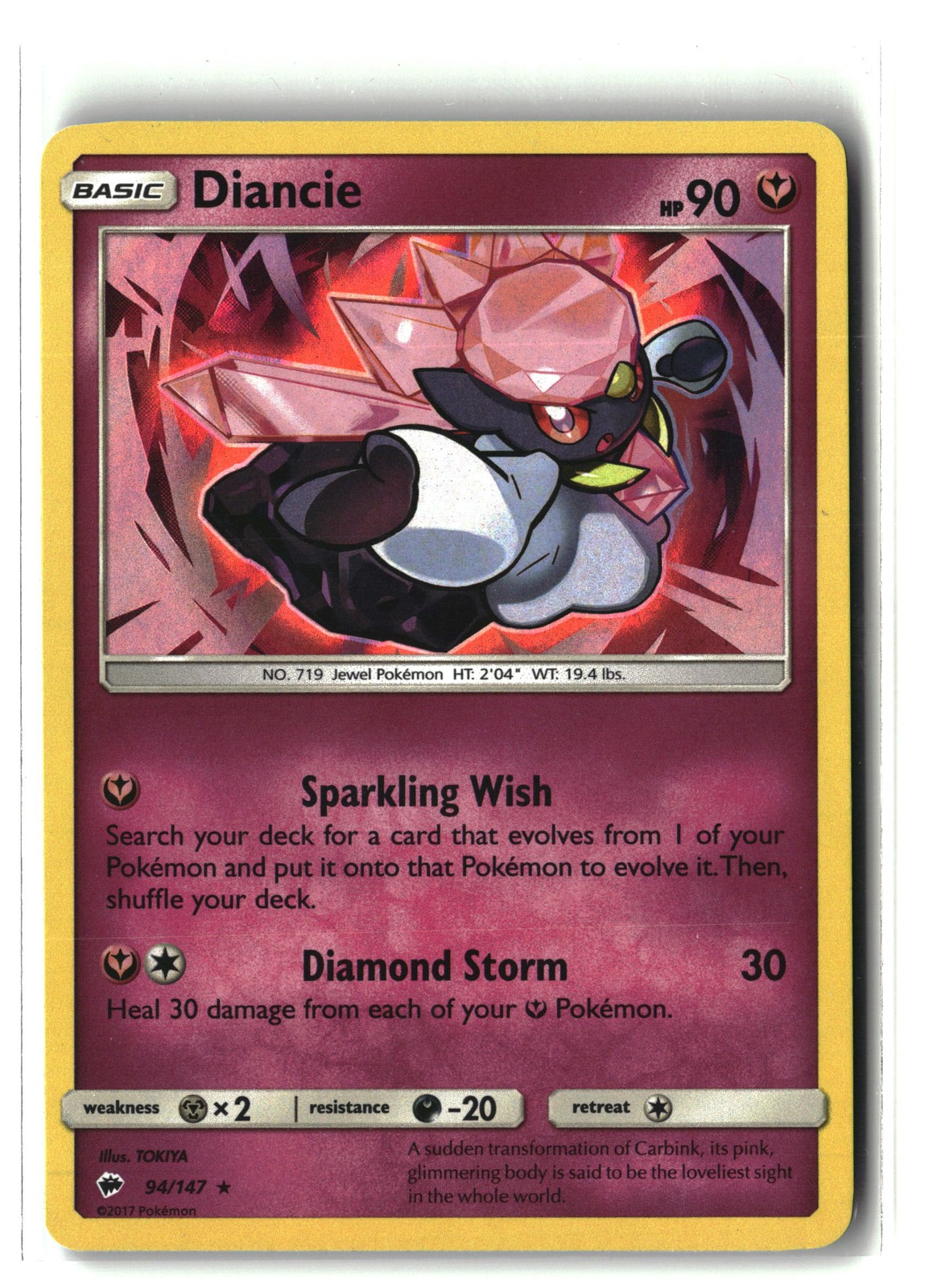 SM – Burning Shadows #94/147 Diancie Reverse Holo