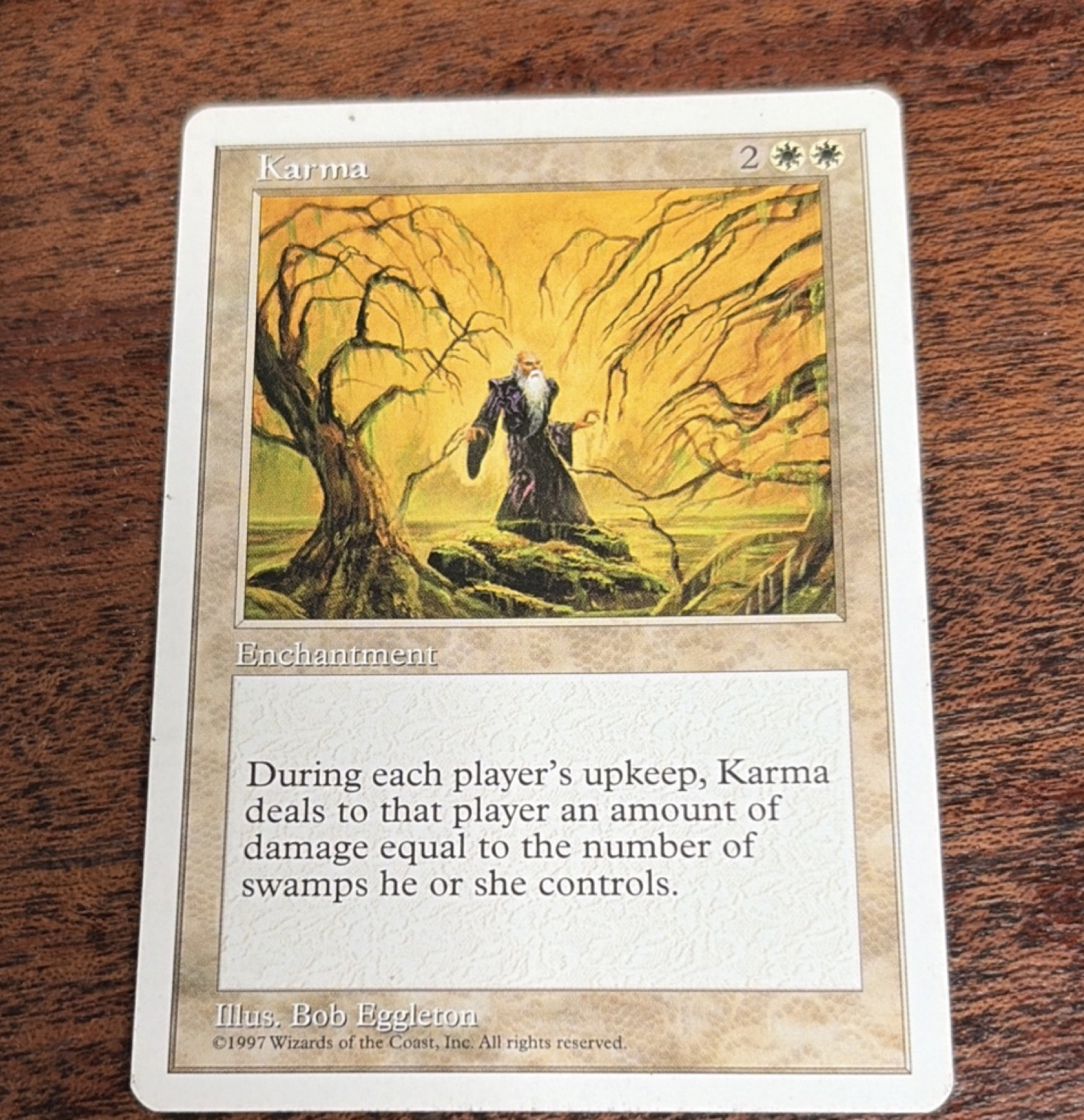 Wizards of the Coast Karma Enchantment Card 1997 Bob Eggleton English