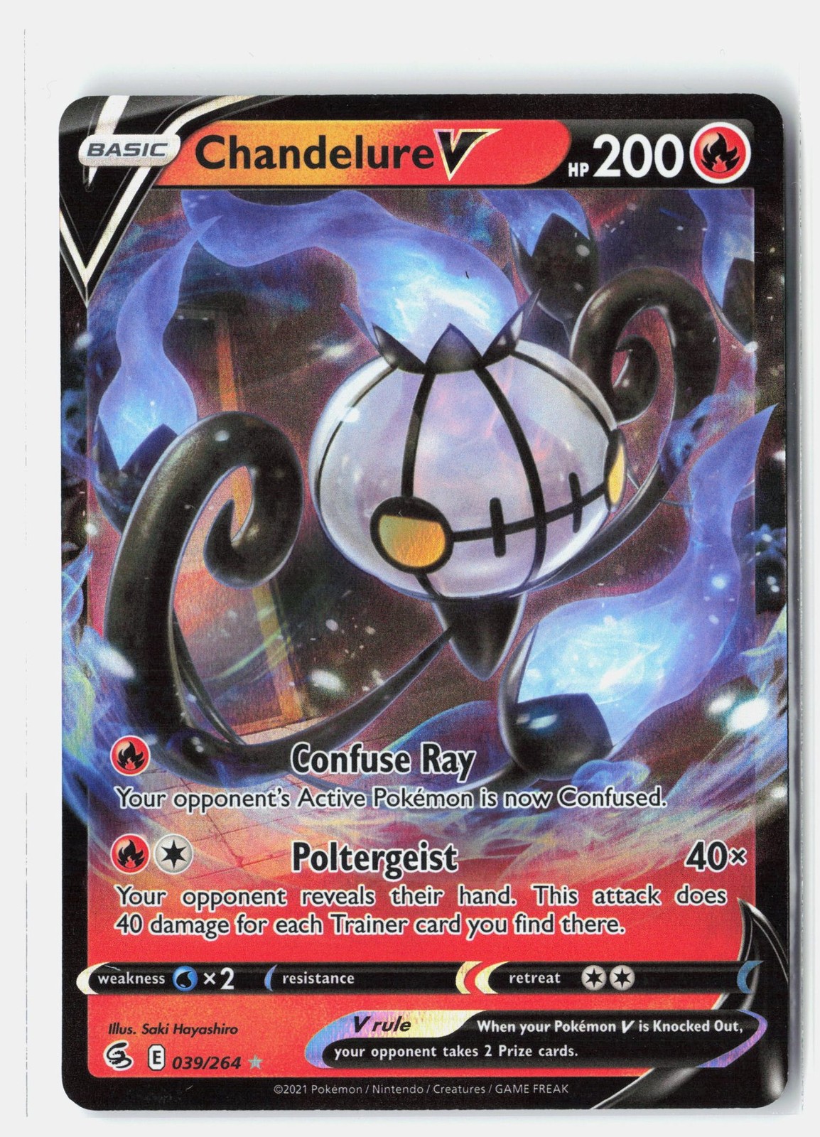 Chandelure V Holofoil NM EN 039/264 SWSH08: Fusion Strike