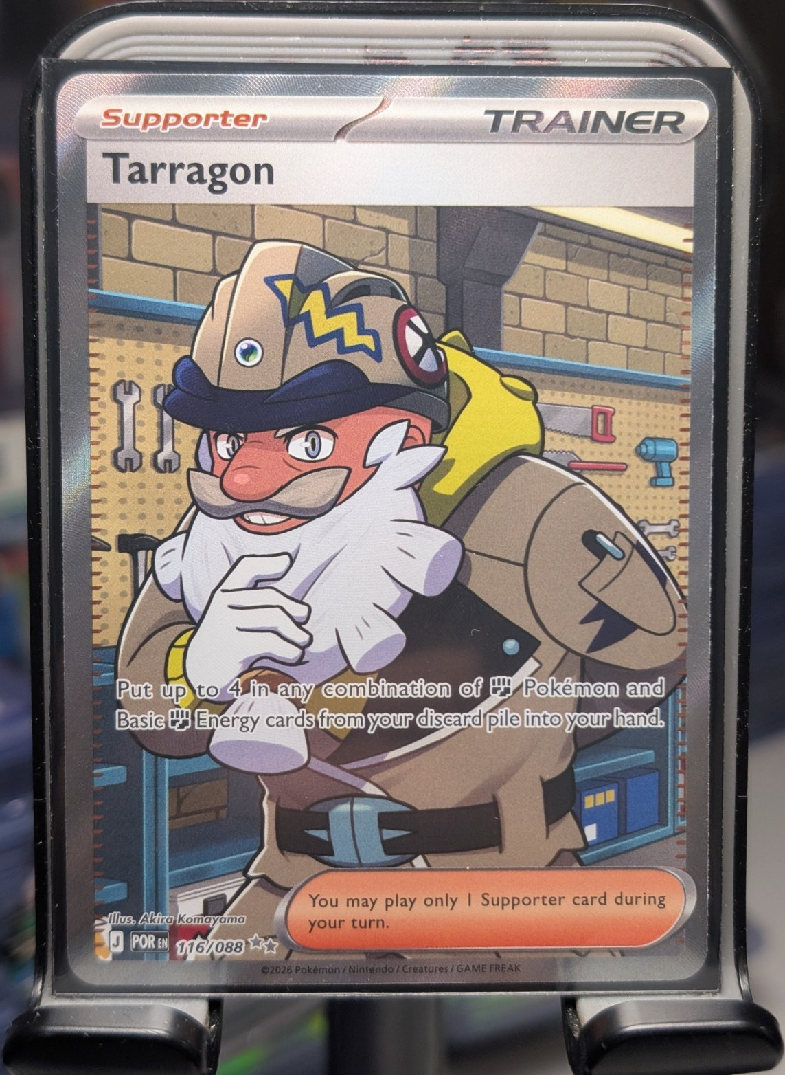 Pokémon Tarragon Trainer Supporter POR Rare 116/088 2026 Akira Komayama