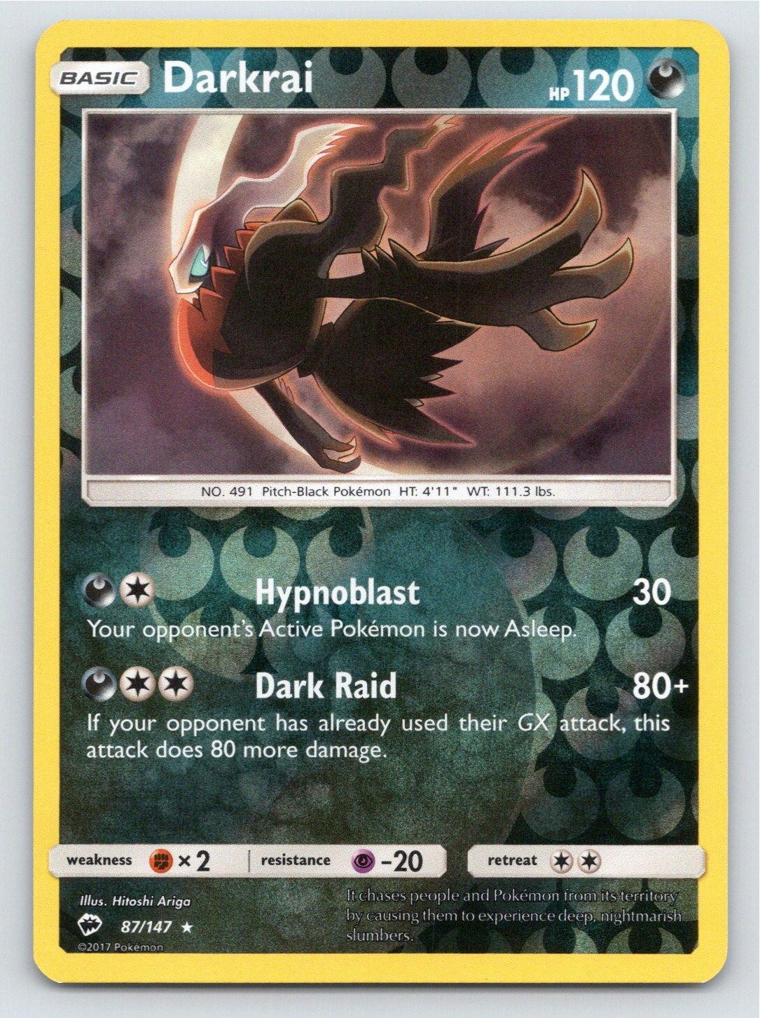 Darkrai 87/147 – Holo R Burning Shadows Pokemon Reverse Holo NM