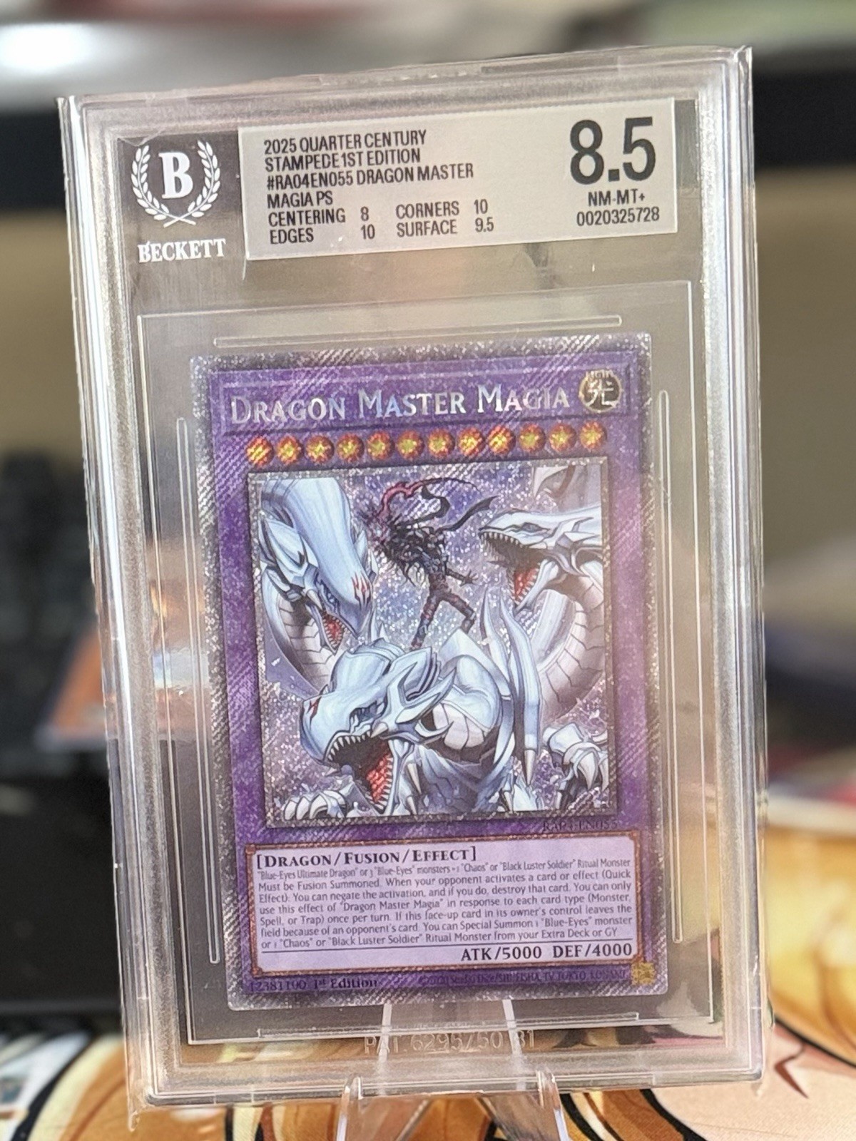 Yu-Gi-Oh Dragon Master Magia RA04-EN055 1st Ed Platinum Secret Rare(PSR) BGS 8.5