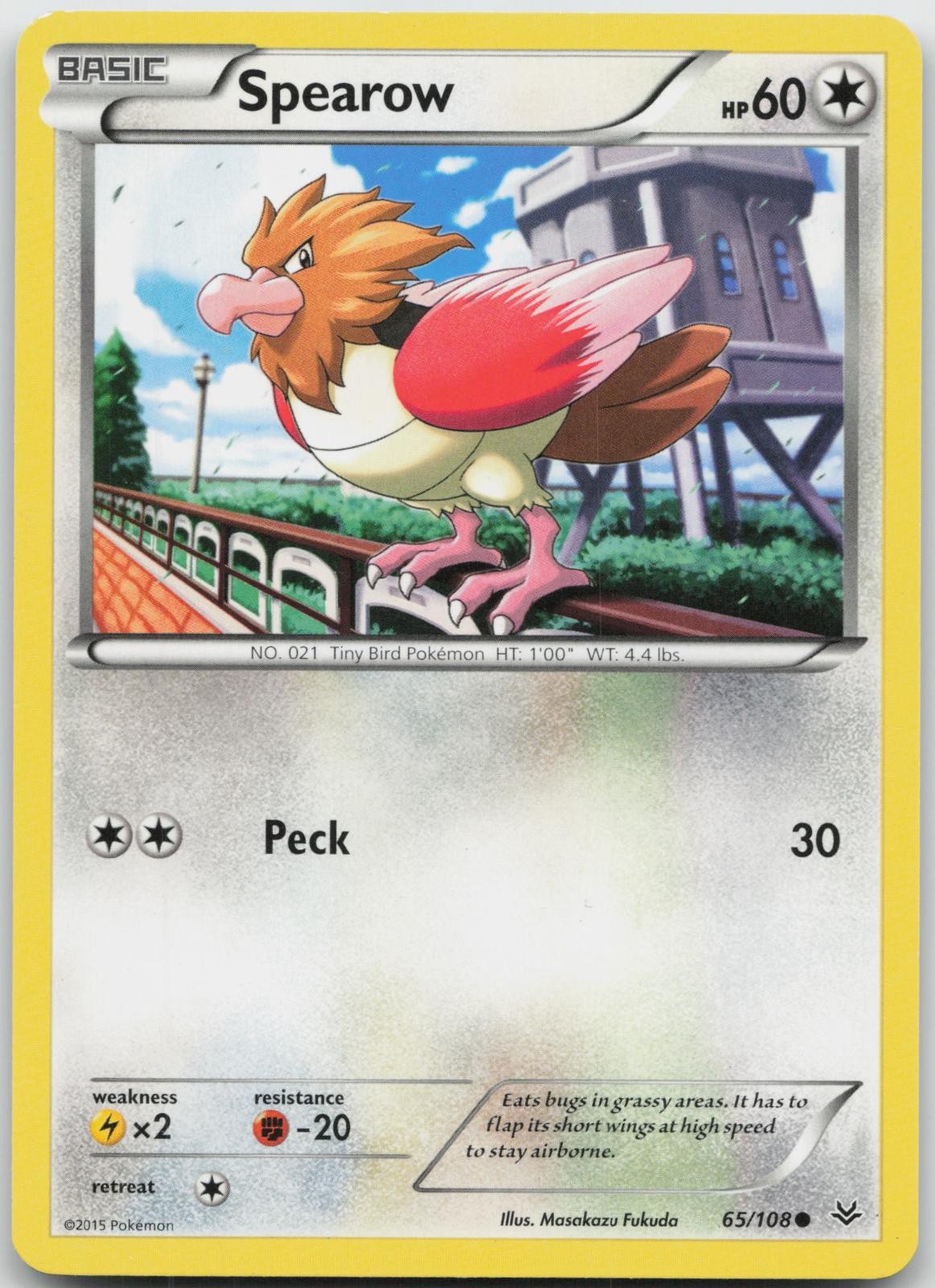 Spearow 65/108 Common Roaring Skies Pokemon Lightly Played