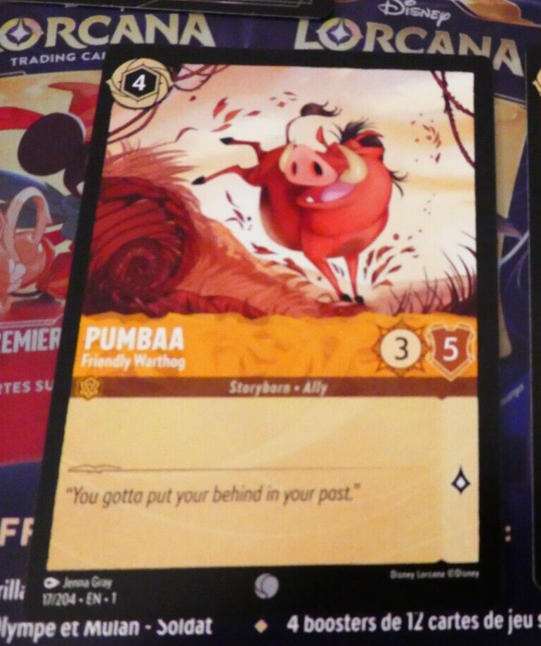 Lorcana Chapter 1 Disney Card Game Card Pumbaa 17/204 IN English Mint