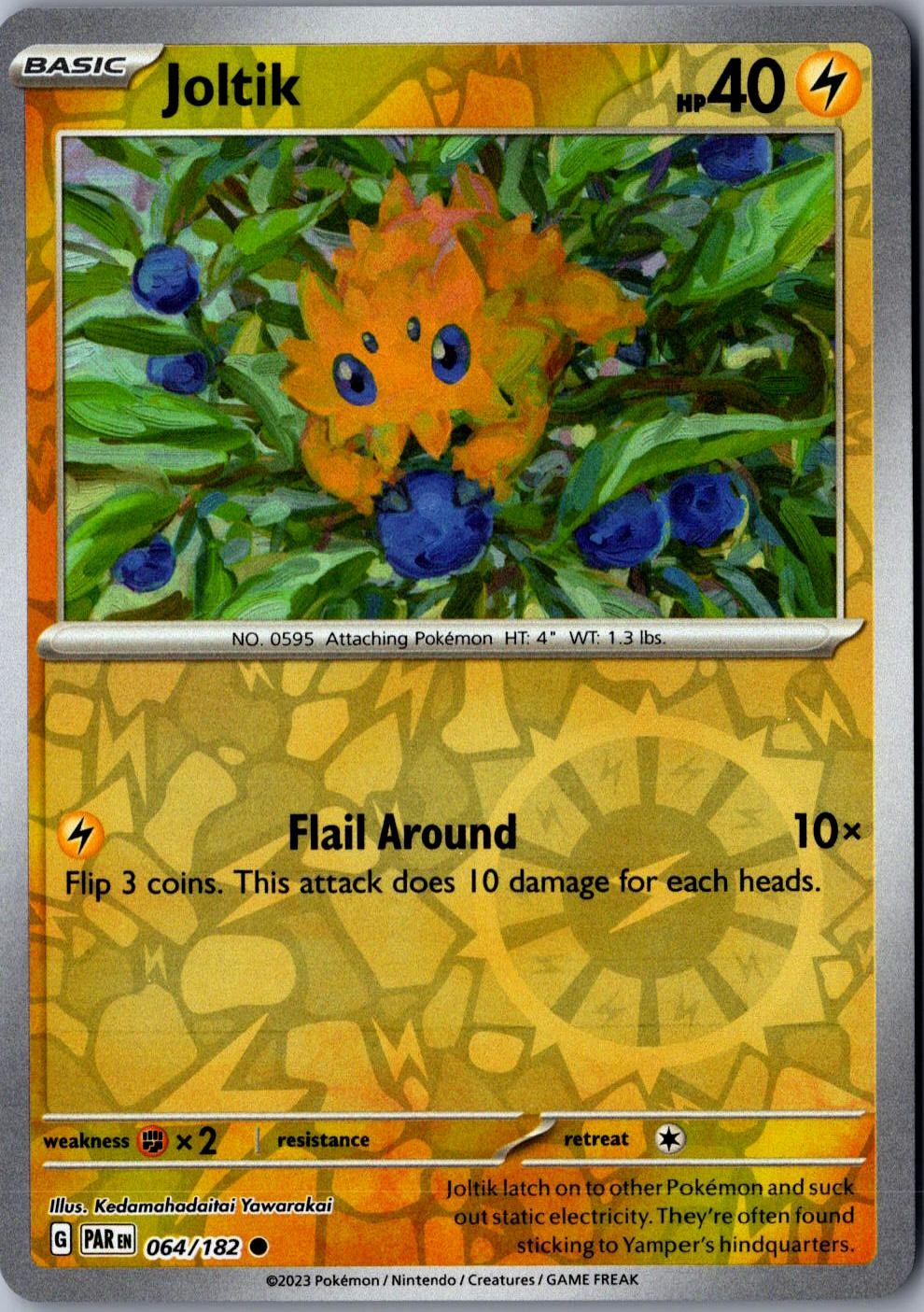 Joltik Reverse Holo 064/182 Common Paradox Rift Lightly Played Pokemon Card