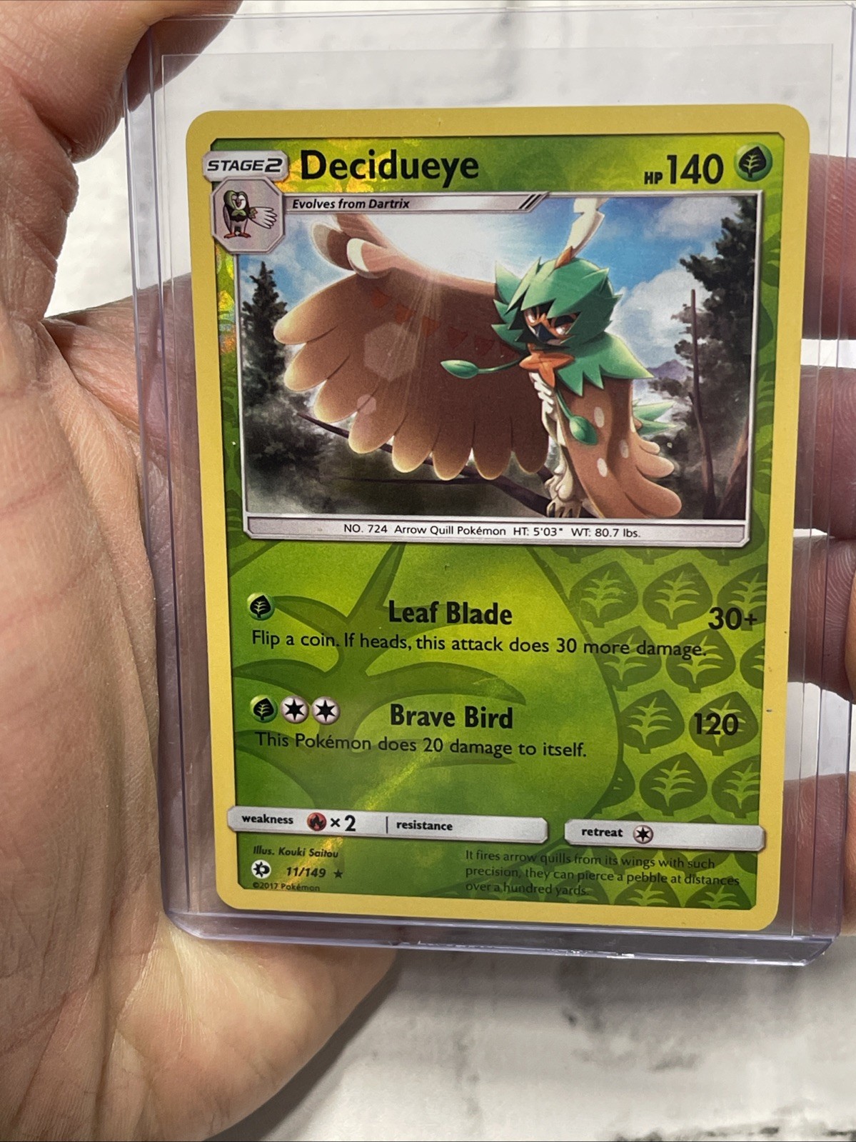 Pokemon Sun and Moon Base Decidueye Reverse Holo 11/149 LP+ Pokémon Nintendo TCG